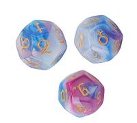 RiToEasysports Astrological Dice Set, 12 Sided Glitter Rune Dice for | Acrylic Polyhedral Dice, Easy to Read Symbols, Durable for Table Board Games and Astrology Guidance