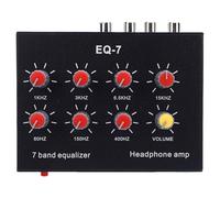 RiToEasysports Audio Equalizer, 7 Band EQ Equalizer 2 Channel Digital Sound 12dB Hi Low Adjustment with 3.5mm Plug for Home Studio Recording Streaming