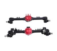RiToEasysports Axle, Aluminum Alloy Front Rear Axles Set Assembly Upgrade Part for 1/10 RC SCX10 II Car (Black and Red)