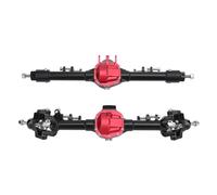 RiToEasysports Axle, Aluminum Alloy Front Rear Axles Set Upgrade Part for SCX10 II 90046 90047 1/10 Car (Black and Red)