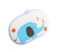 RiToEasysports Baby Cotton Bath Sponge, with Elephant Pattern for Infant Shower Washing Rubbing Accessory (Blue Elephant)