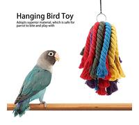 RiToEasysports Bird Toy with Chewing of Colored Suspension Prevent Easy Depression Install Bird Lover Cotton Cord Toy