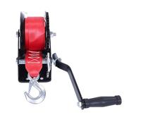 RiToEasysports Boat Trailer Winch, Steel Manual Hand Winch with 1600LBS Capacity, 26ft X 2in Strap, 4.1:1 Gear Ratio, Two Way Ratchet for Trailers Boats Jet Skis ATVs