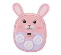 RiToEasysports Boxing Machine for Kids Interactive Music Boxing Game Bunny Wall Punching Trainer LED Lights for Kids Ages 3-8 (Pink)