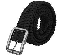 RiToEasysports Braided Belt, Waist Paracord Hand-Woven Paracord Belt Camping Belt with Solid Alloy Buckle (Black)