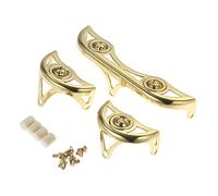 RiToEasysports Brass Key Guard Set for Alto Sax Saxophone, 3 Pieces with Felt Bumpers and Bolts, Replacement Parts for Repairing and Protecting Saxophone Keys