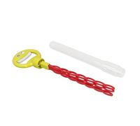 RiToEasysports Bubble Wands Bulk, 32 Holes Leakproof Plastic Smiling Face Bubble Stick for Outdoor, with Lid for Blowing Summer Toy (Yellow)