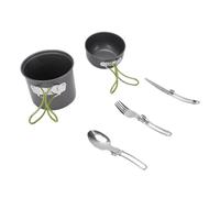 RiToEasysports Camping Cookware, Anodized Aluminum Set for Hiking Outdoor Cooking with Non Stick Surface and Foldable Handles