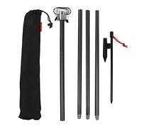 RiToEasysports Camping Lantern Stand, Folding Lightweight Aluminum Alloy Camping Lamp Pole Adjustable Heights Outdoor Lantern Pole Hanger with Storage Bag for Picnic Fishing(Black) Hiking Camping