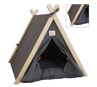 RiToEasysports Cat Tent House, Large Soft Pet Teepee Design (Gray) | Durable fabric, comfortable space for cats, dogs, perfect for lounging