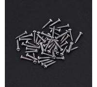 RiToEasysports Chrome Guitar Machine Heads Tuning Pegs Screws 50pcs, Versatile Color Options, Lightweight with Great Value Pack, Good Quality, Essential Repair Parts for Pick Guards and Back (Silver)