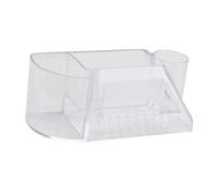 RiToEasysports Clear Nail Drilling Holder Box with Compartments, Transparent Manicure Tool Bearing for Nail Devices, Compact Organizer for the Home & Commercial Use, 3.1 X 3, X 6, Customs