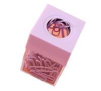 RiToEasysports Clear Paperclip Container Large Capacity Magnetic Dispenser for Office School Durable Design with 18 Paperclips Included (Purple)