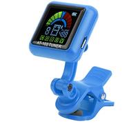 RiToEasysports Clipon Guitar Tuner with High Definition Color Display, USB Rechargeable, for Violin and Ukulele AT102 (AT-102 blue)