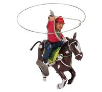 RiToEasysports Clockwork Vintage Figure Toy, Mechanical Wind Up Cowboy Lasso Swing Motion Ornament with Authentic Traditional Aesthetic, for Home Bar Coffee Shop Decoration