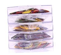 RiToEasysports Color Guitar Picks 6 Thickness ABS Plectrums for Acoustic | 100 Pcs Plectrum Set, 0.58mm to 1.5mm Gauge, Multiple Colors, Durable ABS Material, For Guitarists Beginners, Ukulele Banjo