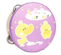 RiToEasysports Colorful Wooden Handheld Tambourine Drum Bell - Portable Percussion Toy for Music Accompaniment and Dance (Duck)
