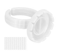 RiToEasysports Cups Cup 100pcs Glue, Stable and Flexible Eyelash Extension Tool for Various Finger Sizes (100 white pack)