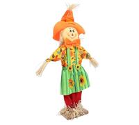 RiToEasysports Cute Scarecrow Figure for Garden, Pumpkin Harvest Decor 23.62in, Weatherproof Deterrent, Oxford Fabric (Women Skirt Standing Style