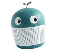 RiToEasysports Cute Whale Trash Can Mini Multifunctional Garbage Bin for Office Desk Plastic Material 1 Unit (Peacock Green)