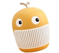 RiToEasysports Cute Whale Trash Can Mini Multifunctional Garbage Bin for Office Desk Plastic Material 1 Unit (Straw Yellow)
