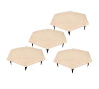 RiToEasysports Decorative Stepping Stones with Ground Stakes for Lawn Walkway 4pcs Functional Durable Polypropylene Design (Beige)