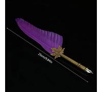 RiToEasysports Dip Feather Pen with 6 Nibs - Smooth Writing - Lightweight and Comfortable for Calligraphy Practice (Purple)