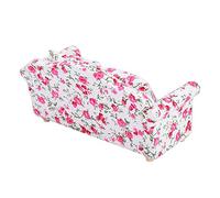 RiToEasysports Dollhouse Sofa, 1/12 Mini Doll House Flower Pattern Double Sofa Doll House Room Furniture Toy for 1/12 Scale Dollhouse (big Flower Cluster (Small flower cluster)