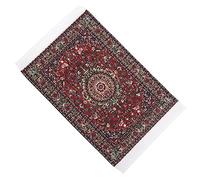 RiToEasysports Dollhouse Woven Carpet Miniature Rug, 1:12 Miniature Dollhouse Decoration, Vivid & Delicate, Birthdays & Christmas (red Satin (Red satin)
