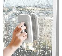 RiToEasysports Double Sided Magnetic Window Cleaner Strong Safety Sturdy Plastic Glass Wiper for 3-10mm Glasses, Gray 5.9 X 3.9 X 1.6in