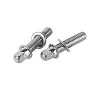 RiToEasysports Drum Hardware, 2PCS Drum Tension Rods Stainless Steel Drums Tight Screws Square Head for Percussion Instrument Parts Replacement with M6 X 50mm Size (WC900)