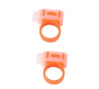 RiToEasysports Drum Sticks Aid Silicon Finger Controller for Beginners, Comfortable Handle, Protection of the Fingers, Reusable Clampholder, Suitable for Promark, Vic First, Drums (Orange and White)