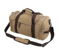 RiToEasysports Duffle Bag, Water Proof Canvas Travel Carry On Luggage with Adjustable Shoulder Strap, Large Capacity Fits 15.6 Inch Laptop for Business Travel Short Trips Weekender Overnight (Khaki)