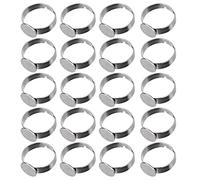 RiToEasysports Durable Stainless Steel Flat Rings Base, 20 Percent Adjustable Empty Rings for DIY Jewelry, Family Hobby Accessories