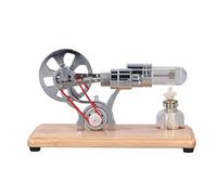 RiToEasysports Durable Stirling Engine Model Kit for Physical Experiments with Glass Tubes and Alcohol Lamps, Great Family/Friends, Log/Mirror, 160 X 85 X 95mm