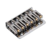 RiToEasysports Electric Guitar Bridge, Shiny Metal Hardtail Fixed Bridge for 6-String Guitar with Adjustable Intonation and Treble Level, Easy Installation for Musicians, Iron-Copper (Silver)