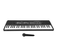 RiToEasysports Electronic Organ Microphone and Recording Function 54-Key Piano Keyboard - Safe and Portable Mini Electronic Piano for Kids - Black and White