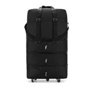 RiToEasysports Expandable Luggage,Oxford Cloth Foldable Travel Bag Expandable Rolling Duffel Bag with Wheels for Gym Sports and Weekend Trips (M)