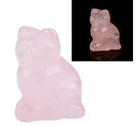 RiToEasysports Exquisite Rose Quartz Kitten Shape Pink Crystal Decoration, Beautiful Family Quartz, 1.4 X 1 X 0.6 Inch