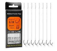 RiToEasysports Fishing Hooks, Straight Needle Feeder Rig, Rust Proof Alloy Bronze with Barbed Setup for Freshwater Fishing Enthusiasts (12#(8pcs))