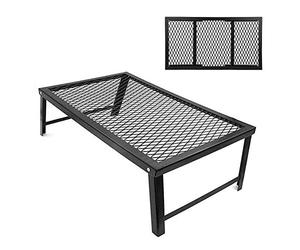 RiToEasysports Foldable Camping BBQ Grill Table with Iron Bracket for Outdoor Use