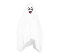 RiToEasysports Ghosts Costume,White Ghosts Costume Cloak Halloween Cape with Cute Face Design for Holiday Party Dress Up and Themed Events (L)