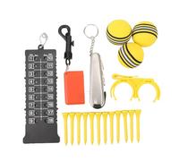 RiToEasysports Golf Accessory Bag Golf Storage Pouch Organizer 6-in-1 Multi-Purpose PU Leather Bag with Tees Ball Clamp Brush for Course Driving Range (Yellow)