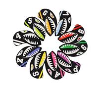 RiToEasysports Golf Club Iron Cover, 10pcs/set Neoprene Golf Iron Headcover Sleeve with Number Markers Golf Club Covers Golf Club Head Protect Case Cartoon Shape(Shark) Leisure Sport