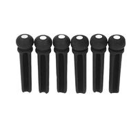 RiToEasysports Guitar Bridge Pins, 6Pcs Acoustic Guitar Bridge Pegs Replacement Parts Accessories Ebony GL62A with White Decorative Points for Folk Ukulele