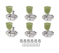 RiToEasysports Guitar Tuning Keys Set, Metal Plastic 6Pcs String Tuning Key Accurate Semi Sealed Keys for Electric Acoustic Guitar 3L3R (Silver)