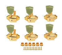 RiToEasysports Guitar Tuning Keys Set, Metal Plastic 6Pcs String Tuning Key Accurate Semi Sealed Keys for Electric Acoustic Guitar 3L3R (Gold)