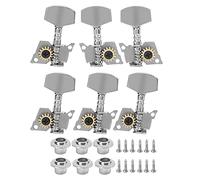 RiToEasysports Guitar Tuning Pegs, Guitar Locking Tuners Keys Machine Heads Replacement Parts Silver For Electric Acoustic Ukulele (Four left, two right, six sets)