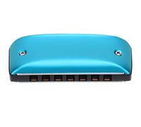 RiToEasysports Harmonicas for Adults, 7 Hole Mini Harmonica with Magnalium Shell and Open Cover Design, Two Octaves Portable Wind Instrument for Beginners Professionals and Children (Blue)