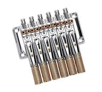 RiToEasysports Headless Guitar Bridge, Alloy 6 String Bridge Replacement with Adjustable Saddles and Nut, Precise Intonation Stable Tuning Metal Hardware for Headless Electric Guitar Players